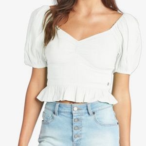 ROXY Life Mirage puff sleeve crop top XS FIRM PRICE